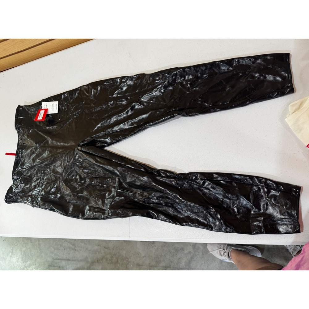Spanx Faux Patent Leather Leggings Classic Black 20301R High Shine Size 1X NWT